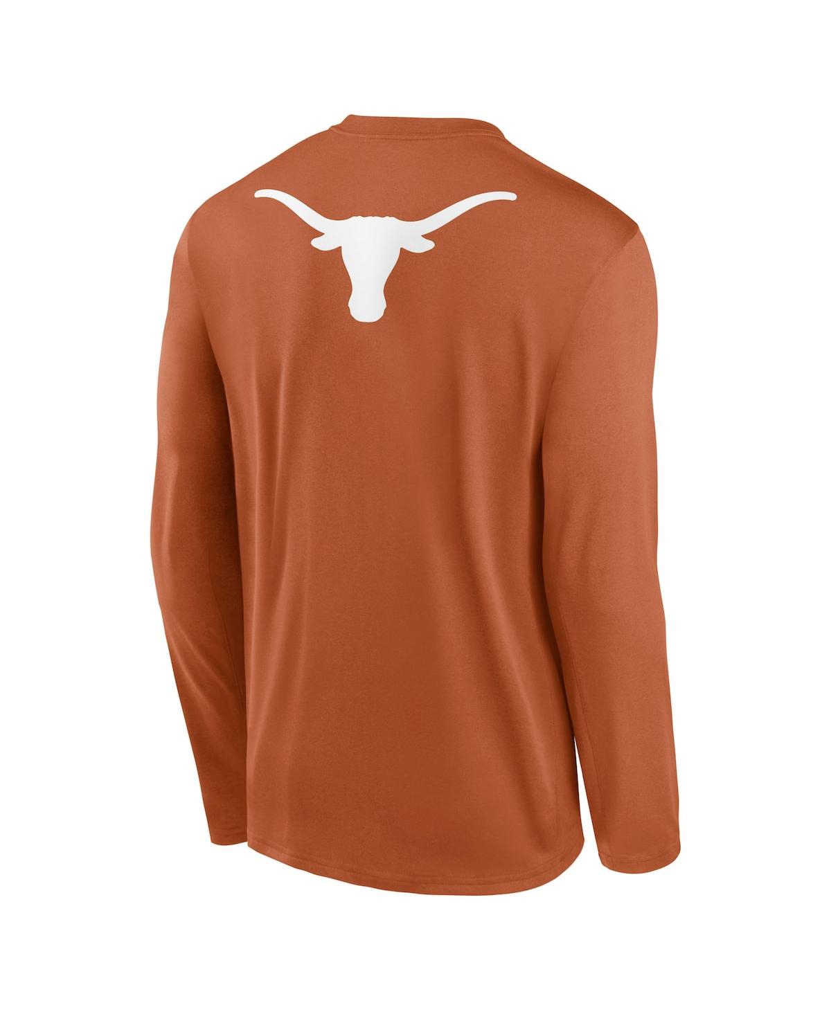 Nike Burnt Orange Texas Longhorns Primetime Campus 2-hit Legend Dri-fit Long Sleeve T-shirt In Brown