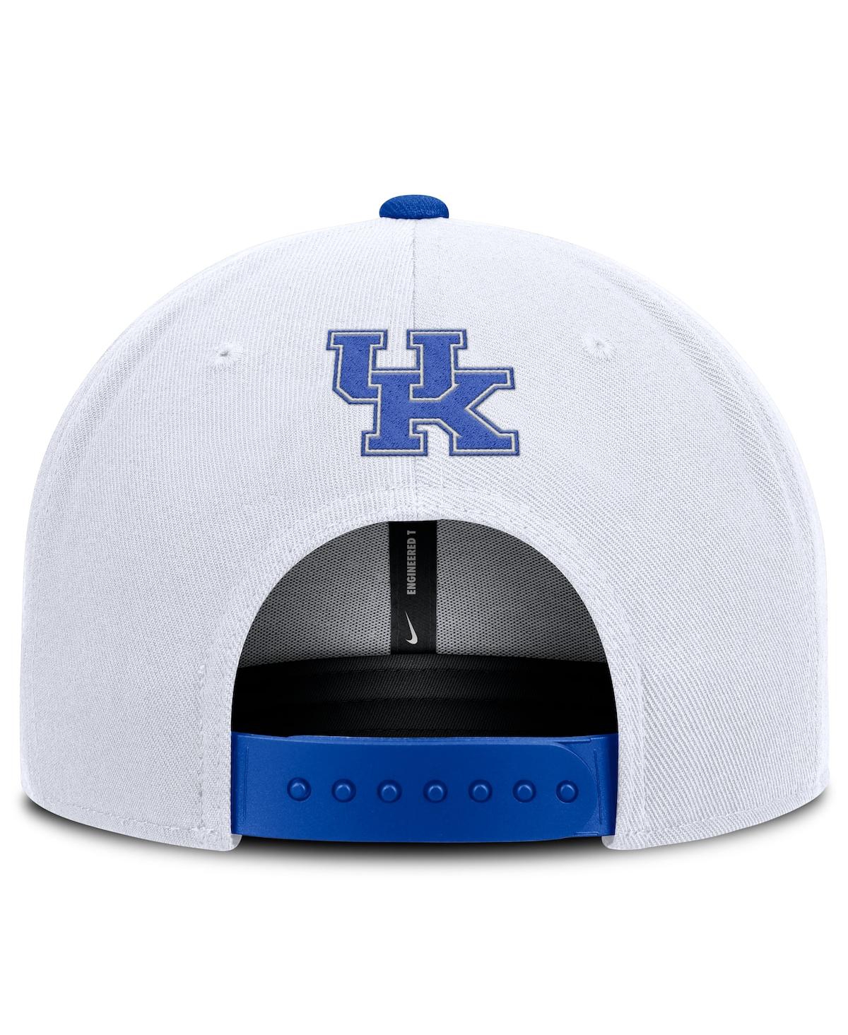 Nike Men's White/royal Kentucky Wildcats 2025 On-field Patch Pro Dri-fit Snapback Hat In Multi