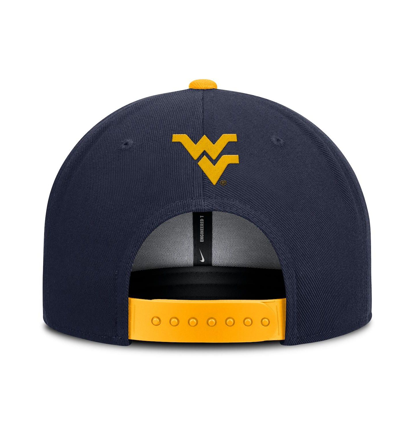 Мужская кепка Nike Navy/Gold West Virginia Mountaineers 2025 On-Field Patch Pro Dri-FIT Snapback Hat — фото 4