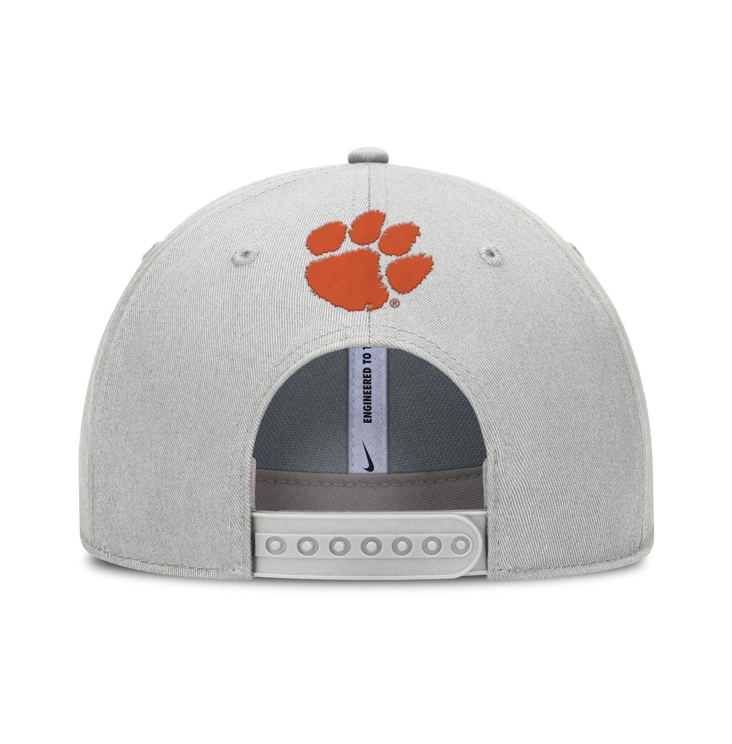 Мужская кепка Nike Gray Clemson Tigers 2025 Sideline Dust Pinched Rise Adjustable Hat — фото 4