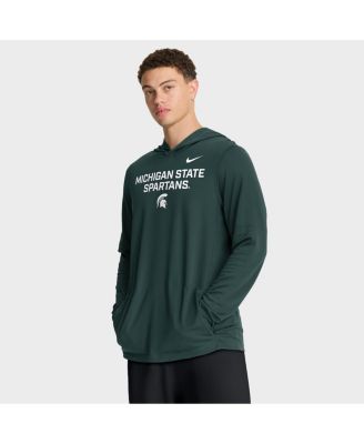 Nike - Men's Green Michigan State Spartans 2025 Sideline Performance Long Sleeve Hoodie T-shirt