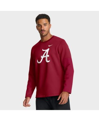 Nike - Men's Crimson Alabama Crimson Tide 2025 Sideline Coach Performance Long Sleeve T-shirt