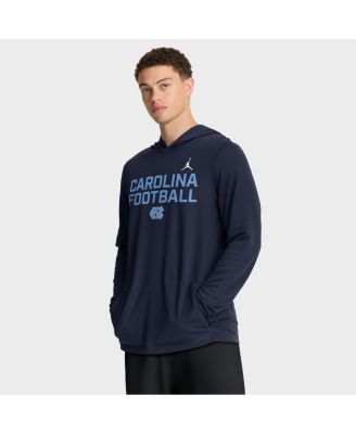Jordan - Men's Navy North Carolina Tar Heels 2025 Sideline Performance Long Sleeve Hoodie T-shirt