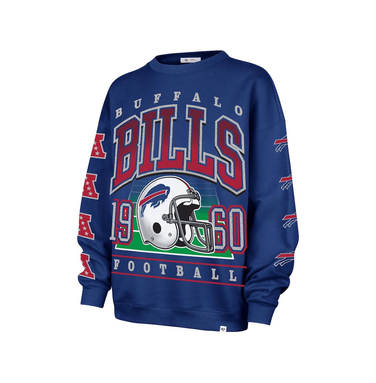 Женский свитшот '47 Brand Royal Buffalo Bills Go Big Oversized Pullover — фото 2