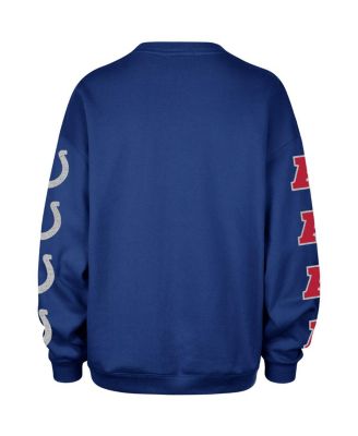 Women's Royal Indianapolis Colts Go Big Oversized Pullover Sweatshirt