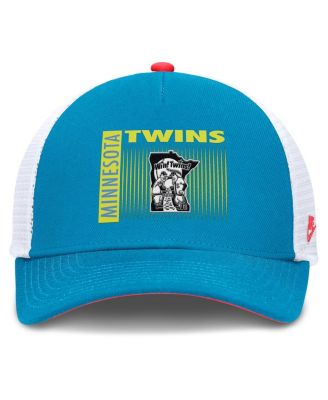 Men's Teal Minnesota Twins Neon 90s Rise Structured Performance Adjustable Trucker Hat