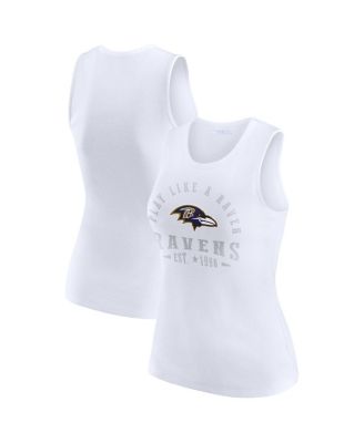 WEAR by Erin Andrews - Women's White Baltimore Ravens Ribbed Graphic Tank Top
