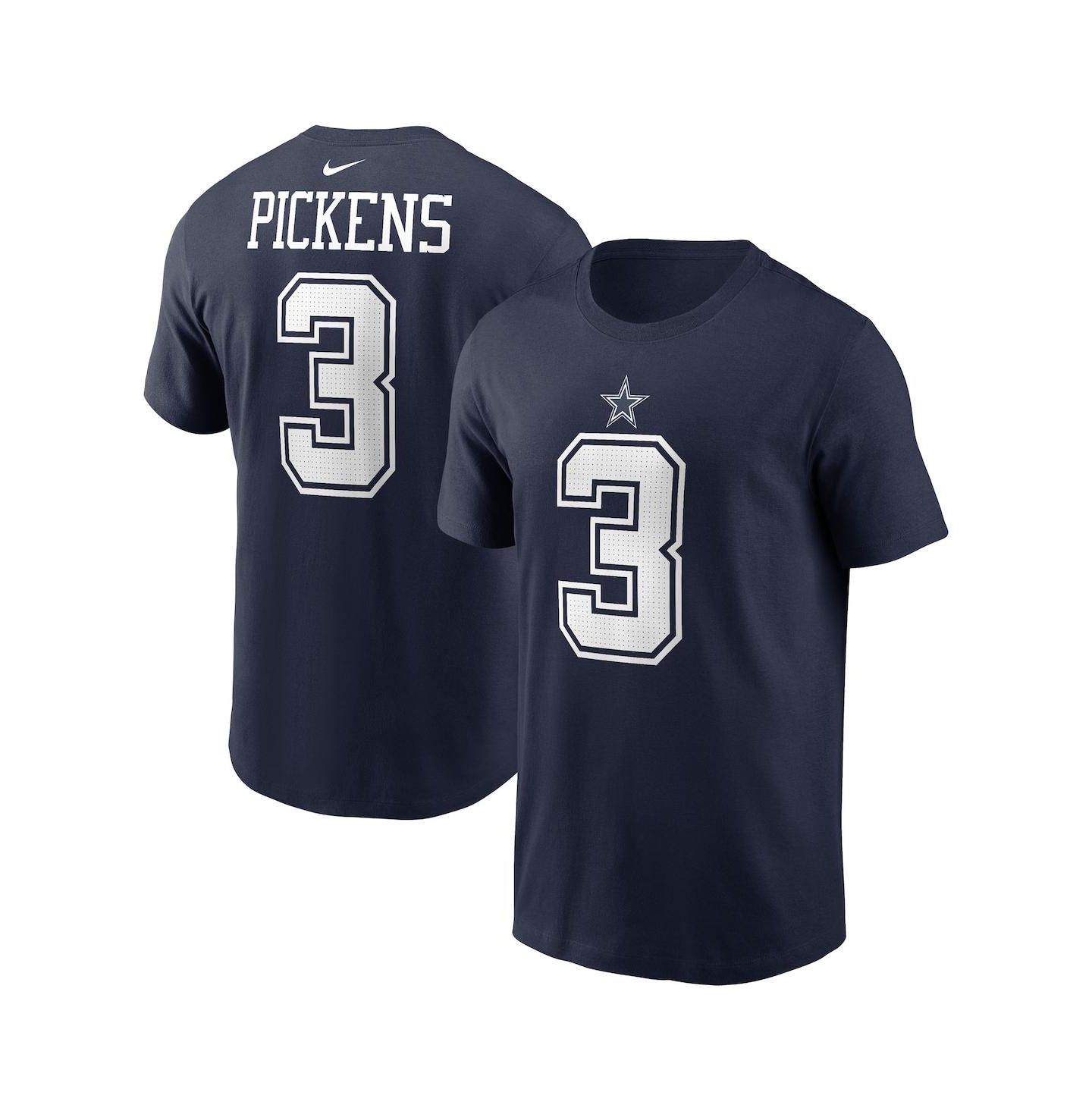 Мужская футболка Dallas Cowboys Nike George Pickens Navy Name & Number — фото 1