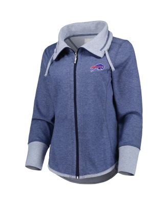 Women's Heathered Royal Buffalo Bills Sport Sun Fade Full-Zip Sweatshirt