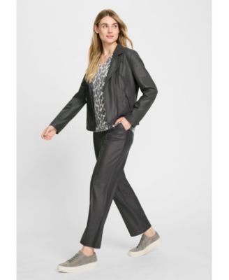 Women's Coated Biker Jacket