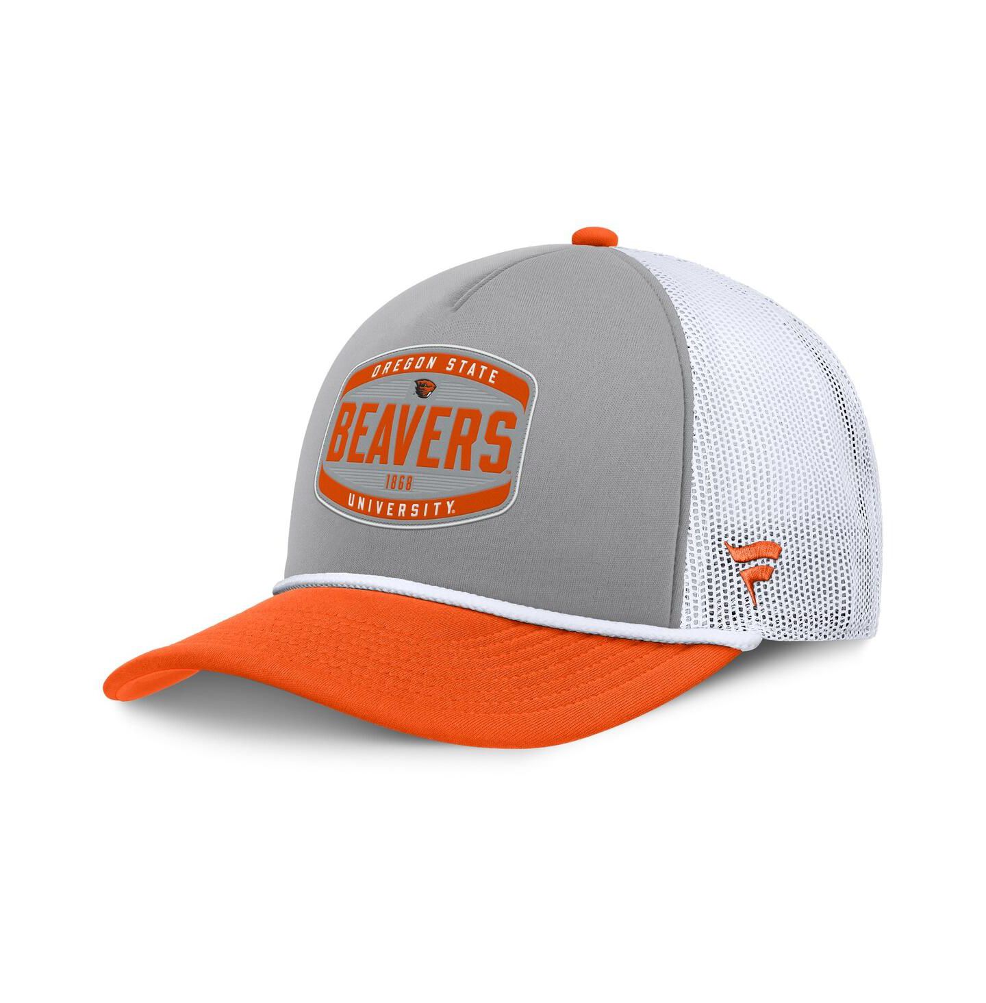 Мужская кепка Fanatics Gray/Orange Oregon State Beavers Course Foam-Front Adjustable Trucker Hat — фото 1