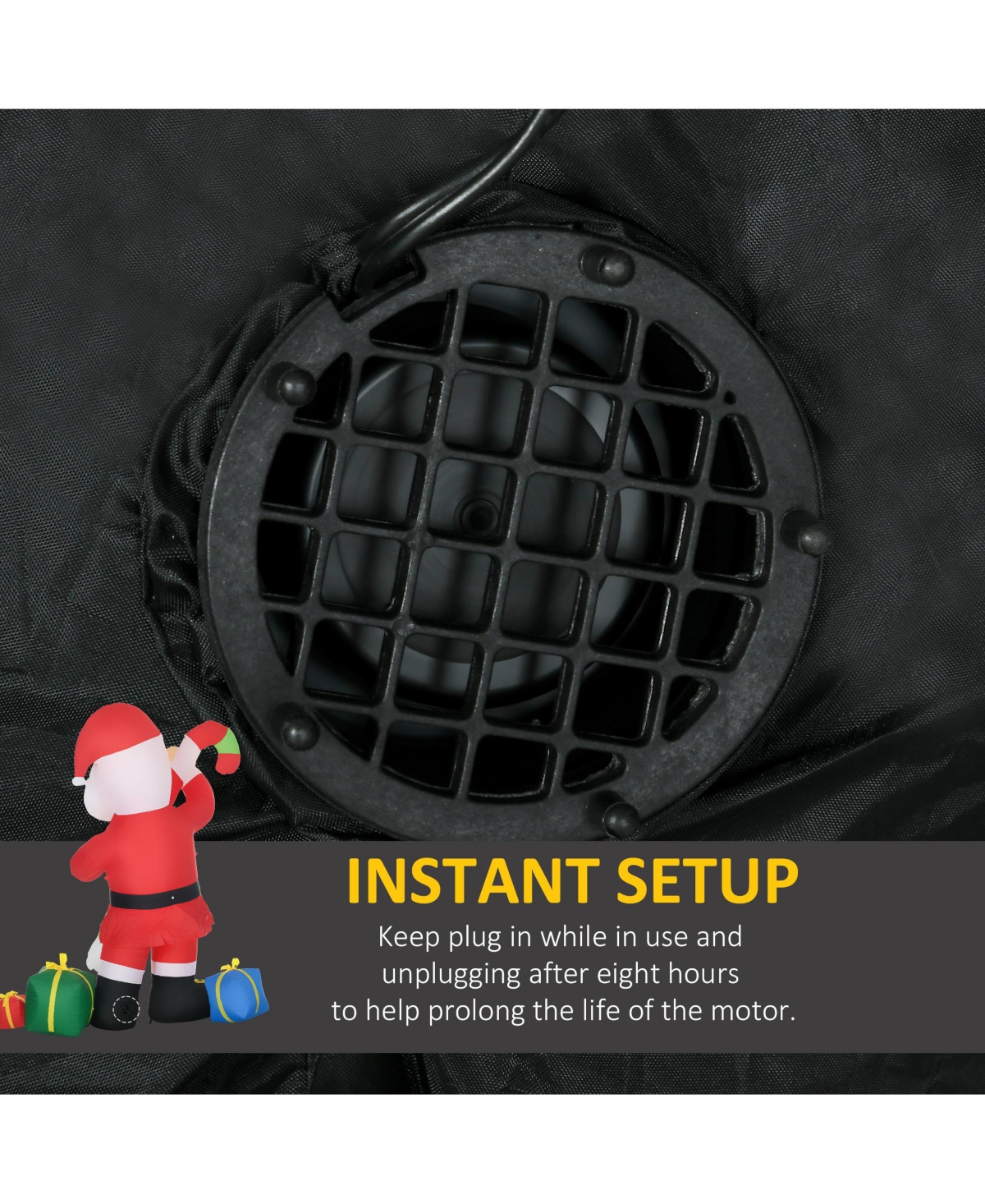 Homcom 72" Christmas Inflatables Santa Claus with Candy Cane for Yard