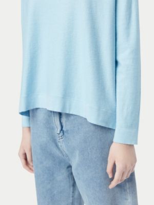 Women's Boatneck Cotton Silk Cashmere Blend Sweater