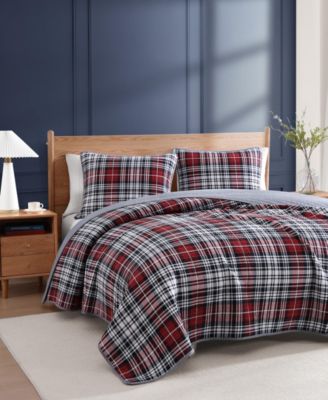 Collegiate Tartan Cotton Reversible 2-Pc. Quilt Set, Twin