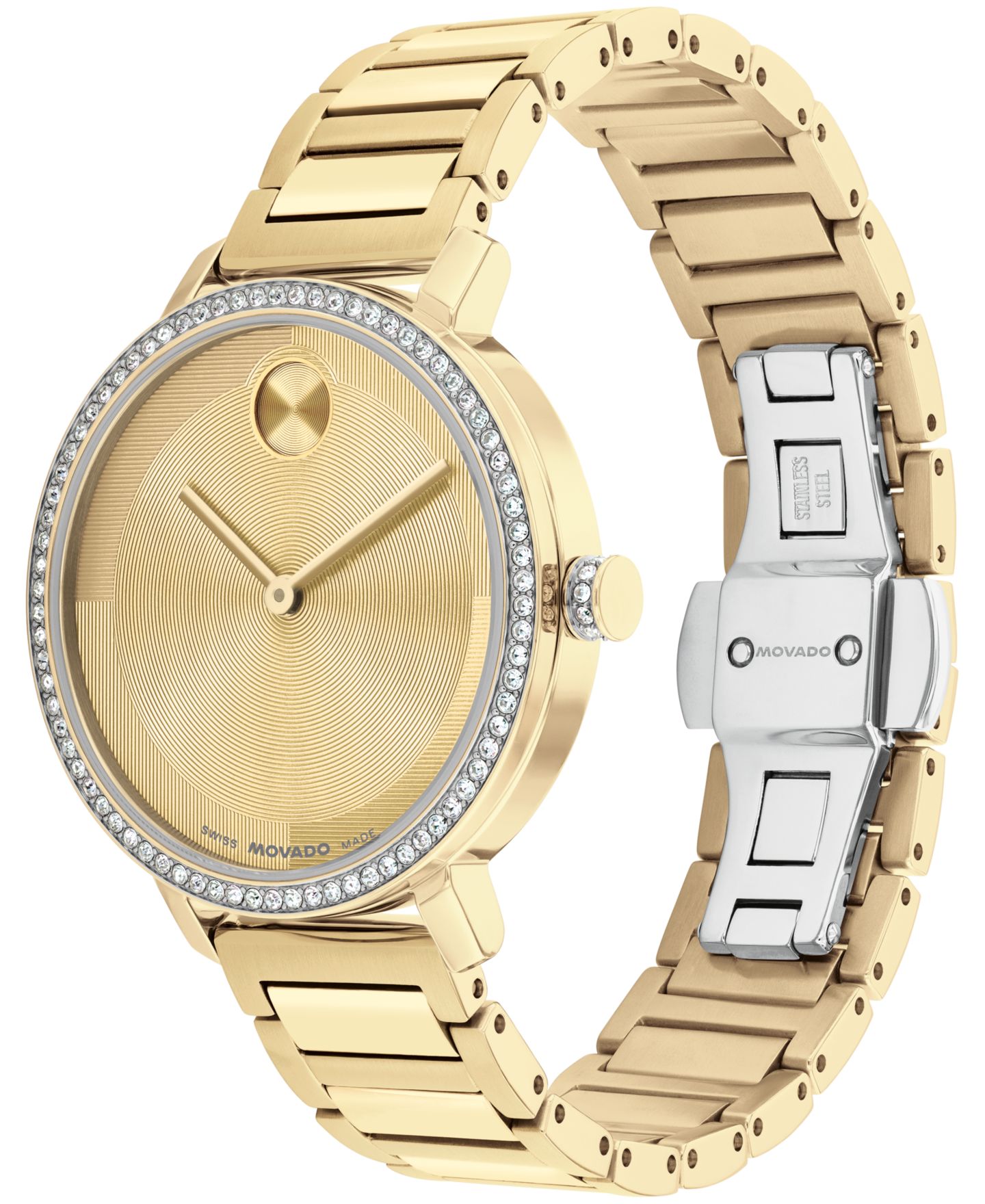 Женские часы Movado Bold Evolution 2.0 Swiss Quartz Light Gold Steel Watch, 34mm — фото 2