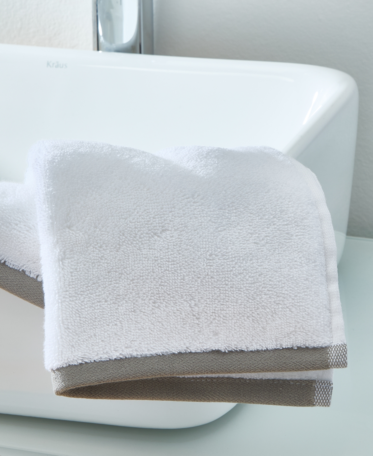 Hotel Collection Linea Cotton Washcloth, 13" X 13" In White