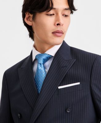 Men's Slim-Fit Double-Breasted Pinstripe Suit Separates Jacket