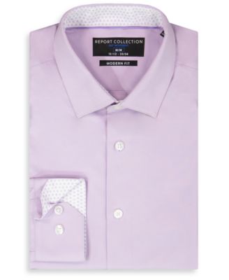 Men's Long Sleeve 4-Way Solid Woven Dress Shirt