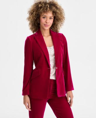 Women's Velvet Blazer, Sequined Top & Velvet Pants