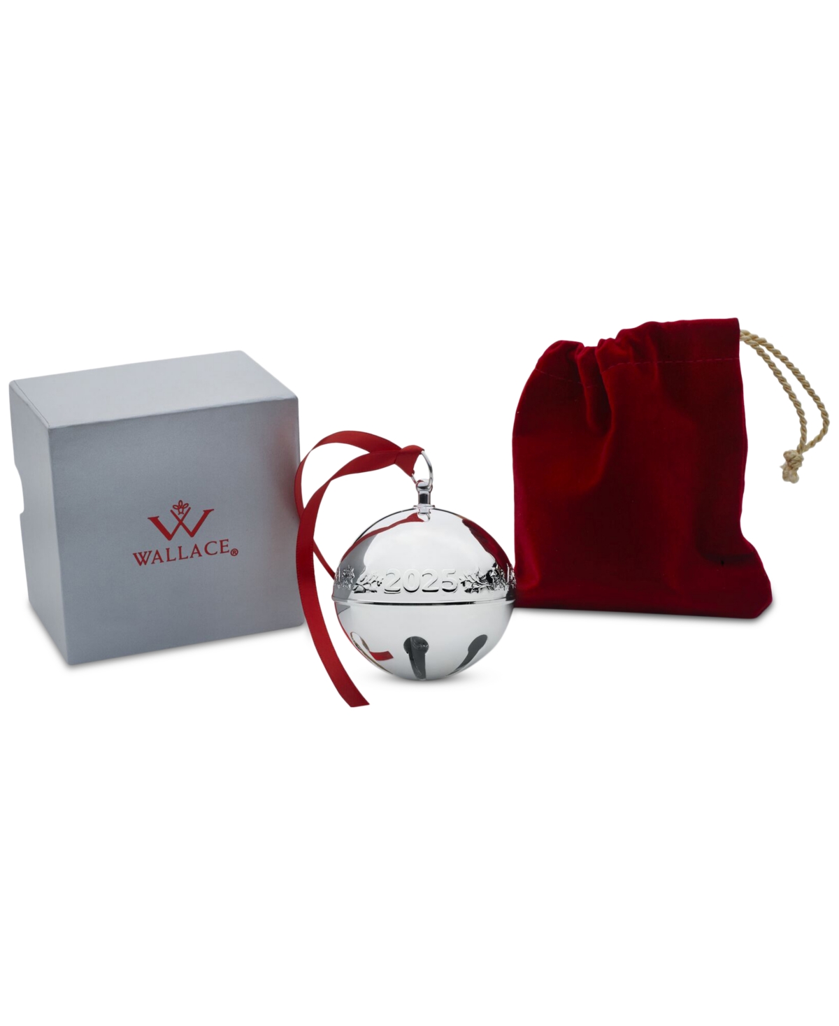 Wallace 2025 Silver-plated Pierced Sleigh Bell Ornament, 55th Edition In Silver