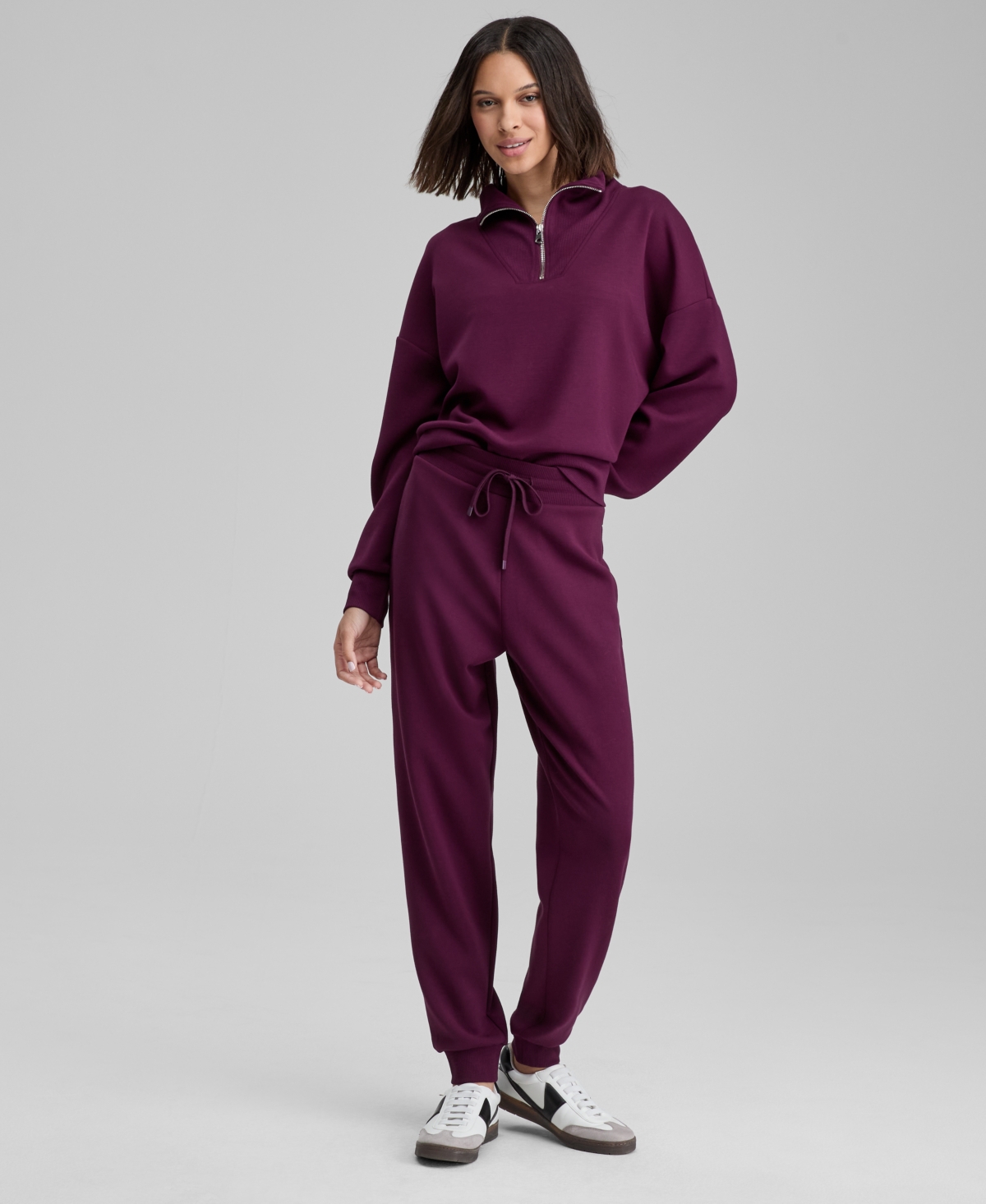 And Now This And Now Women's Cozy Scuba Quarter-zip Sweatshirt, Macy's Exclusive