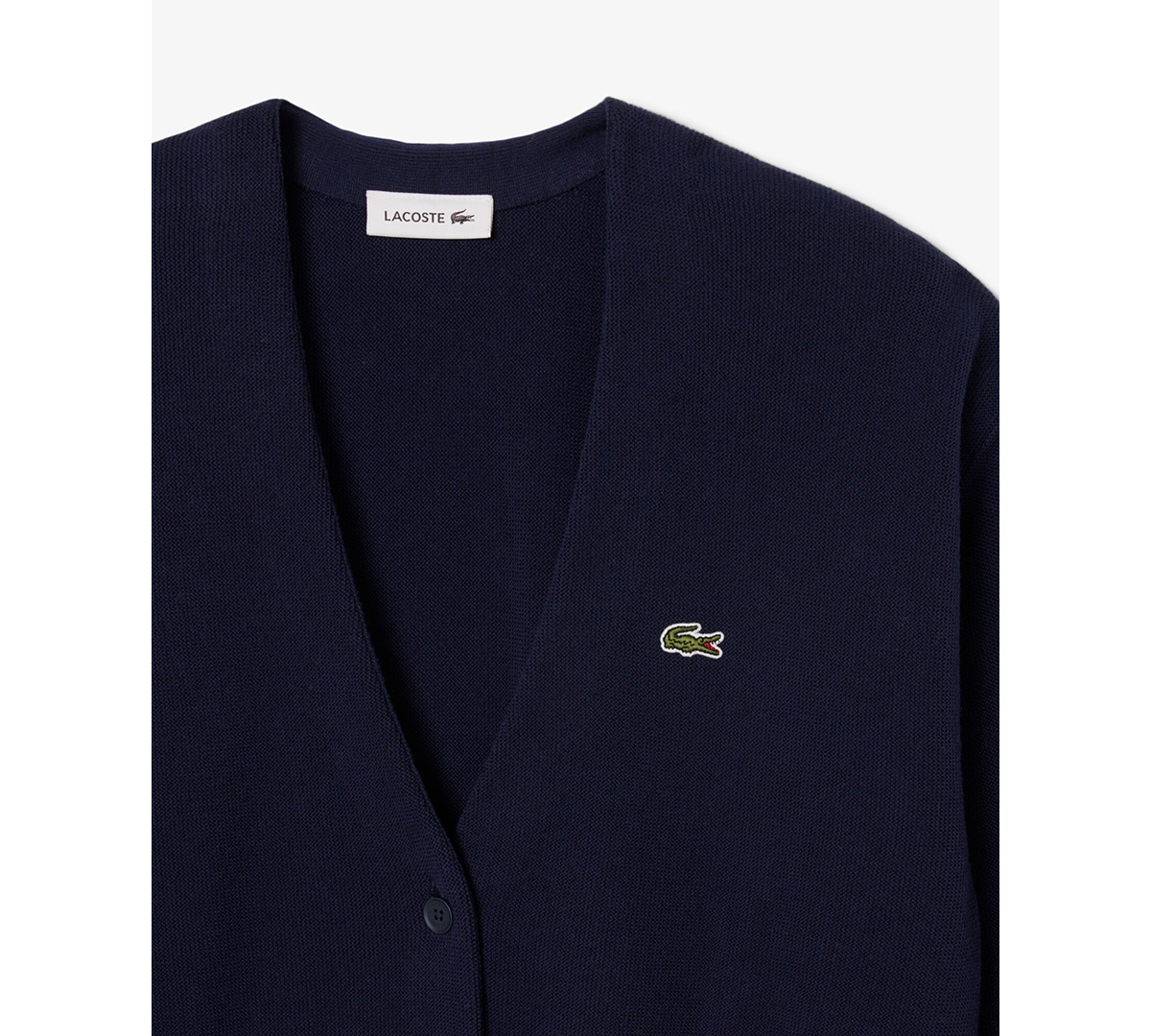 Lacoste Usa Women's V-neck Cardigan Sweater In Blue