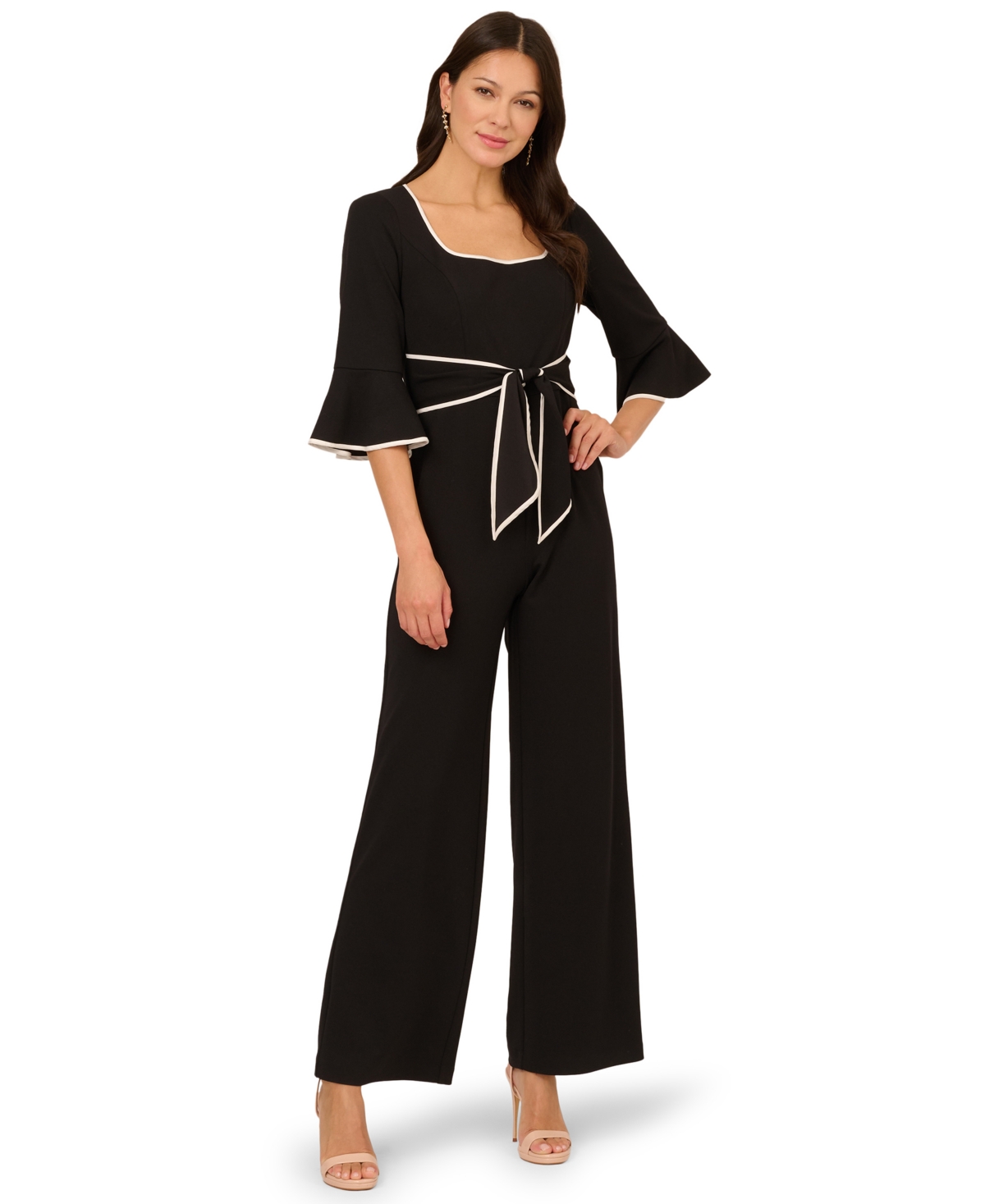 Adrianna Papell Women's Tie Waist Jumpsuit