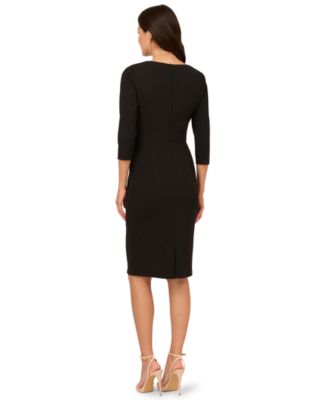 Women's V-Neck Solid Sheath Dress
