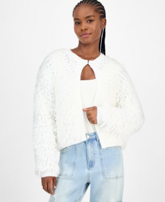 And Now This - Women's Shaggy-Knit Cropped Cardigan