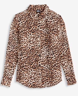 I.N.C. International Concepts Women's Leopard-Print Shirt