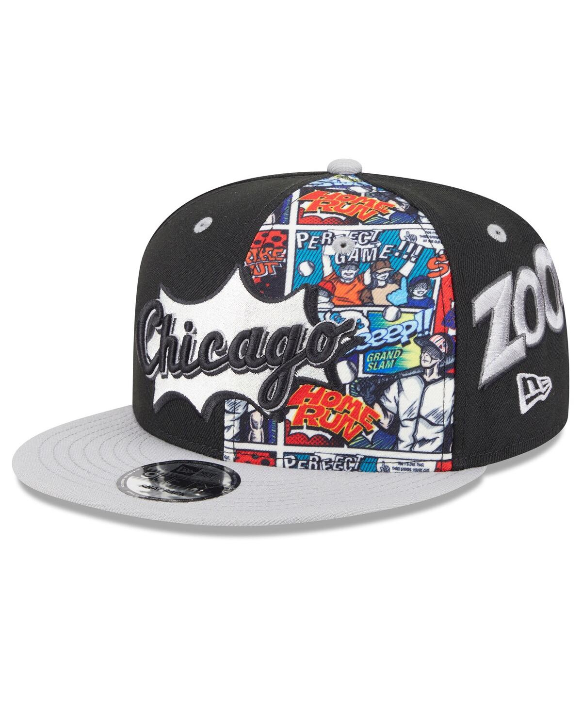 New Era Big Boys And Girls Black/gray Chicago White Sox 2025 Mlb Diamond Hero Edition 9fifty Snapback Hat In Black