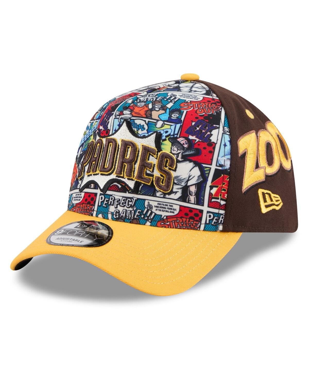 New Era Kids' Big Boys And Girls Brown/gold San Diego Padres 2025 Mlb Diamond Hero Edition A-frame 9forty Adjustab In Multi