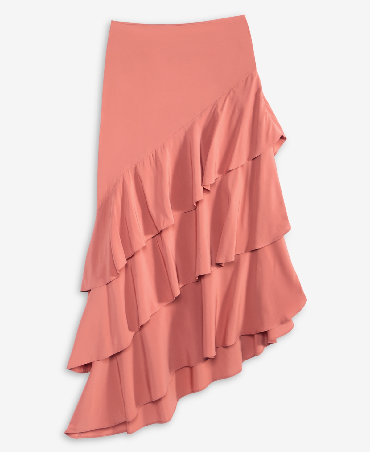 Inc International Concepts Women's Asymmetrical Ruffle Midi Skirt, Macy's Exclusive In Pink