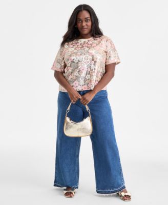 Trendy Plus Size Sequin Embellished Top, Macy's Exclusive