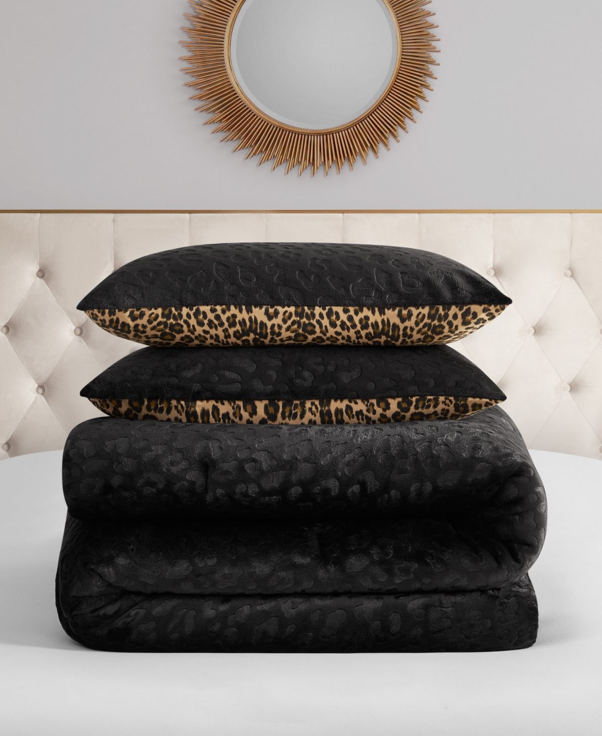 Juicy Couture Embossed Leopard Reverse To Royal Leopard 3-pc. Comforter Set, Full/queen In Brown
