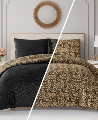 Embossed Leopard Reverse To Royal Leopard 3-Pc. Comforter Set, King