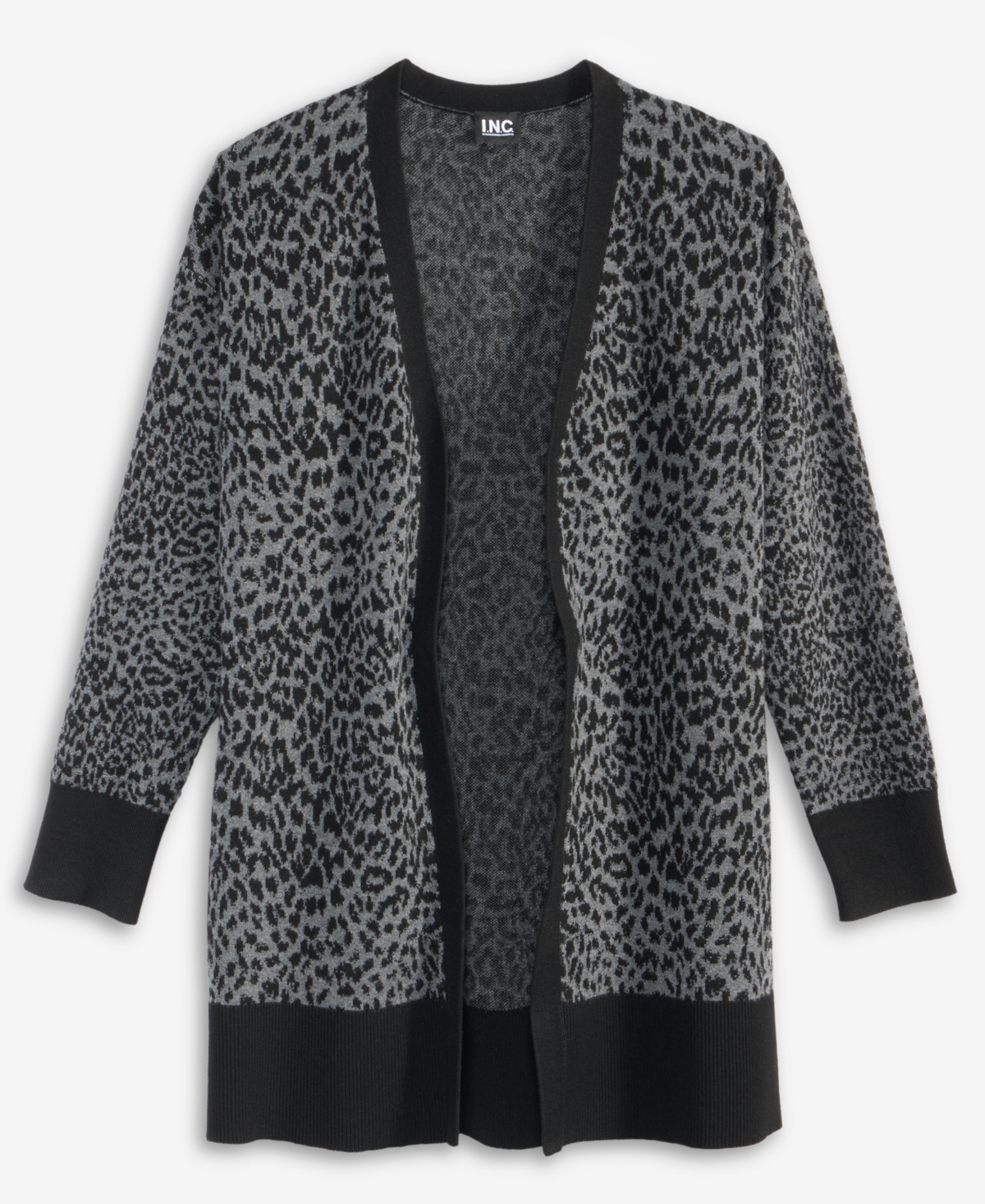 Inc International Concepts Plus Size Animal Jacquard Cardigan High Rise Leggings Macys Exclusive In Black