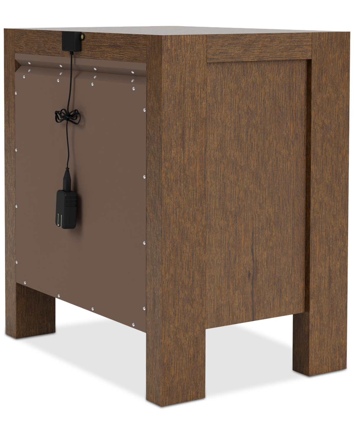 Macy's Davie Cracked Oak 1 Drawer Nightstand In Brown