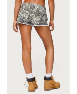 Womens Joyce Camo Low Rise Denim Shorts