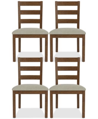 Furniture - Davie Cracked Oak 4 Pc. Ladder Chair Set