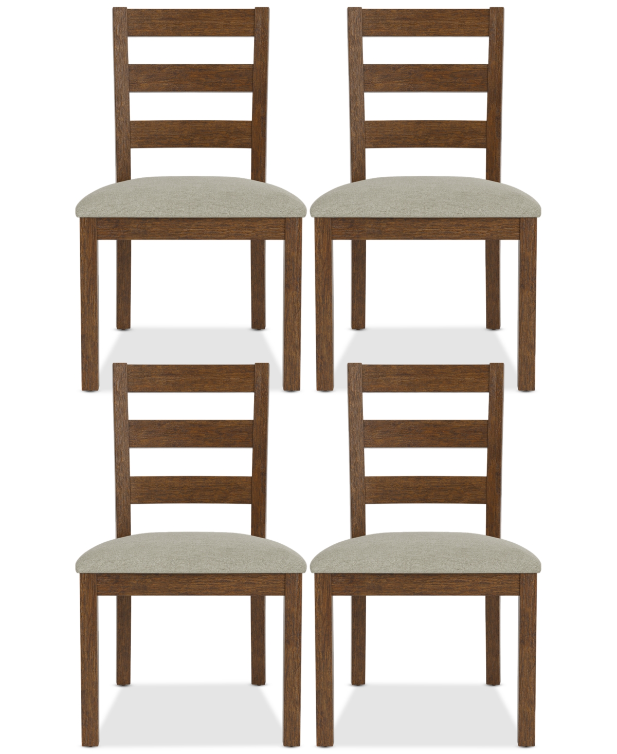 Macy's Davie Cracked Oak 4 Pc. Ladder Chair Set In Brown