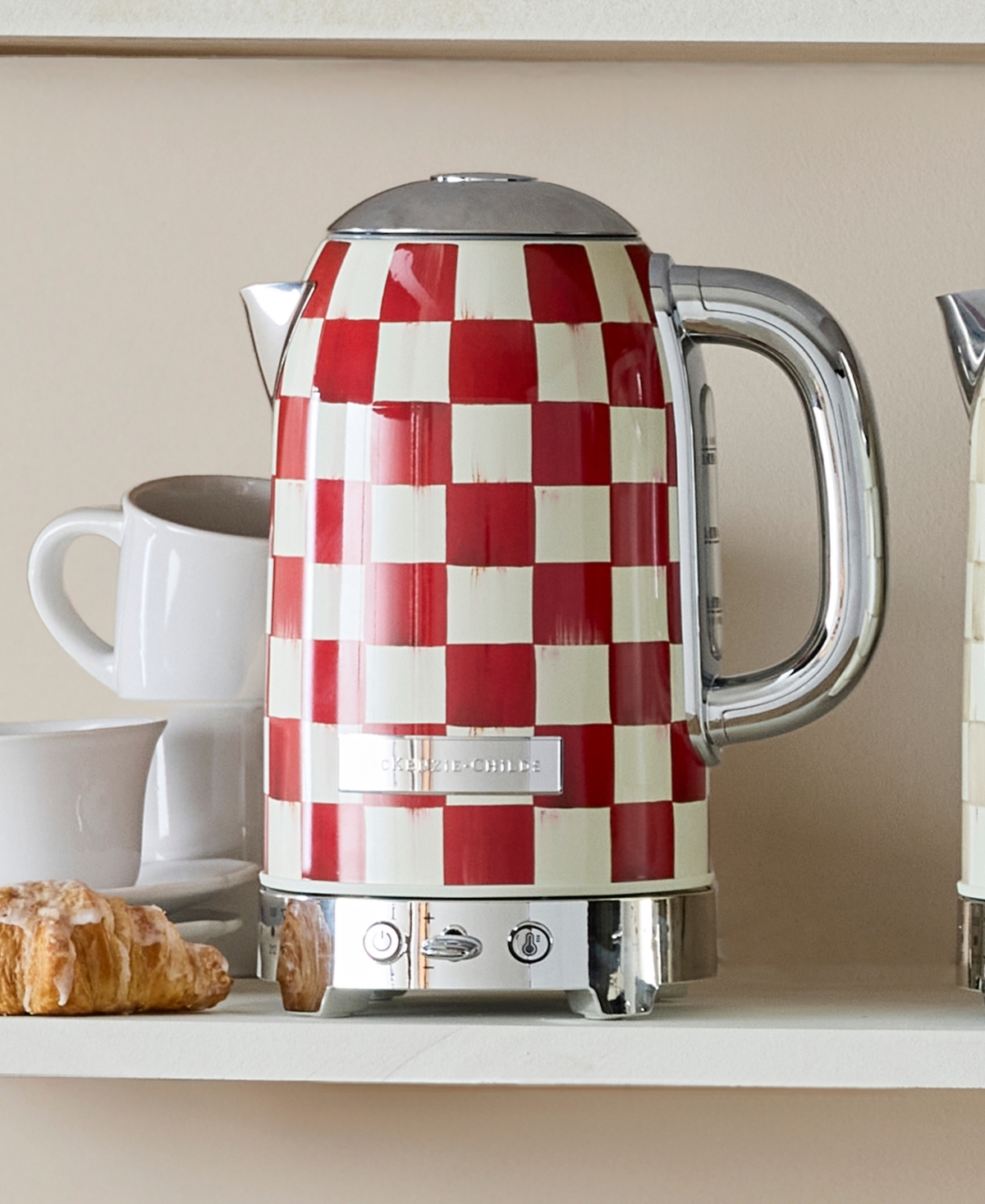 MacKenzie-Childs Cherry Check Electric Kettle
