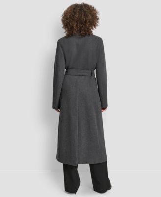 Women's Wing Collar Asymmetrical Wrap Coat