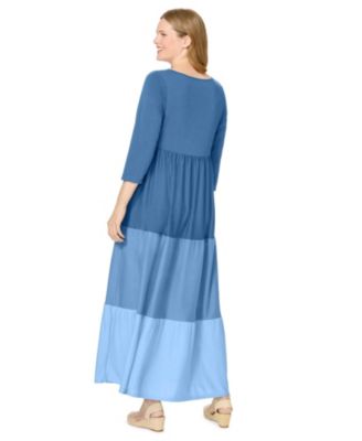 Plus Size Colorblock Tiered Dress