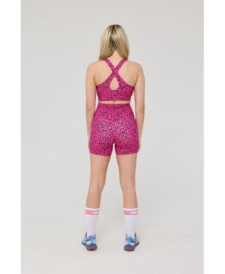 Women's High Support Elite Crossback Sports Bra - Pink Leopard