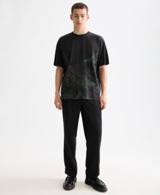 Men's Relaxed Fit Short Sleeve Mountain Graphic Crewneck T-Shirt