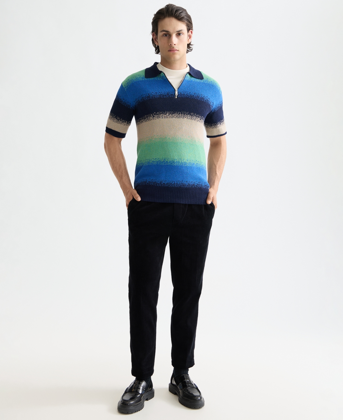 Scotch & Soda Men's Relaxed Fit Short Sleeve Striped Polo Shirt In Multi