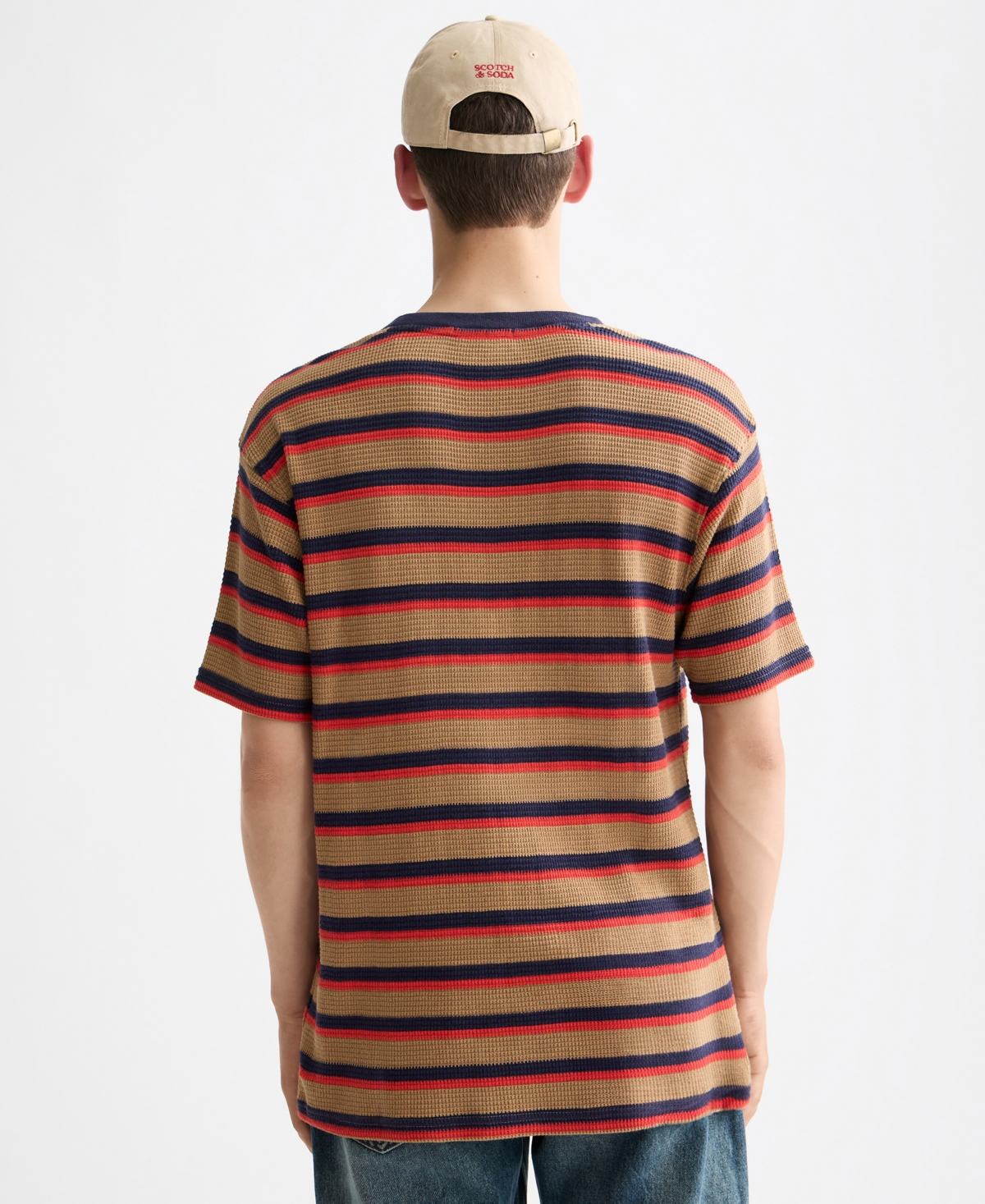 Scotch & Soda Men's Waffle Stripe Short Sleeve T-Shirt