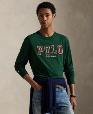 Polo Ralph Lauren - Men's Long-Sleeve Plaid-Logo Applique T-Shirt