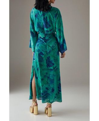 Women's Chiffon Wrap Knot Front Maxi Dress